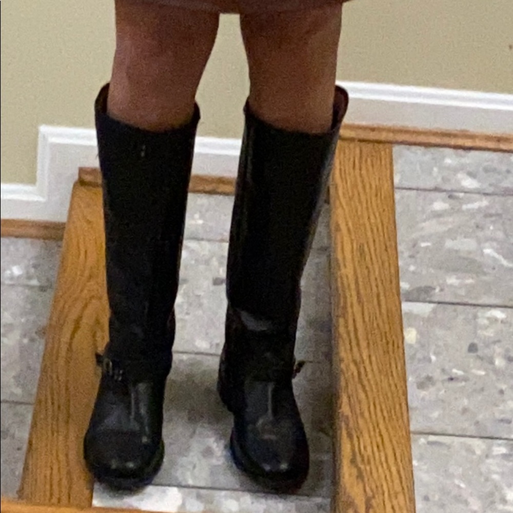 Black Frye knee high soft leather boots